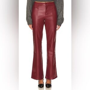 Free People Uptown High Waist Faux Leather Flare Pants